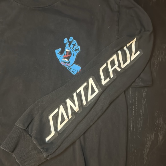 Santa Cruz Skateboards Black Long Sleeve Tee with Blue Graphic size L - Picture 2 of 5